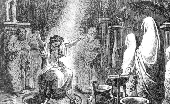 La Pythie, l'oracle du temple d'Apollon à Delphes, l'oracle de Delphes (Grèce Antique)