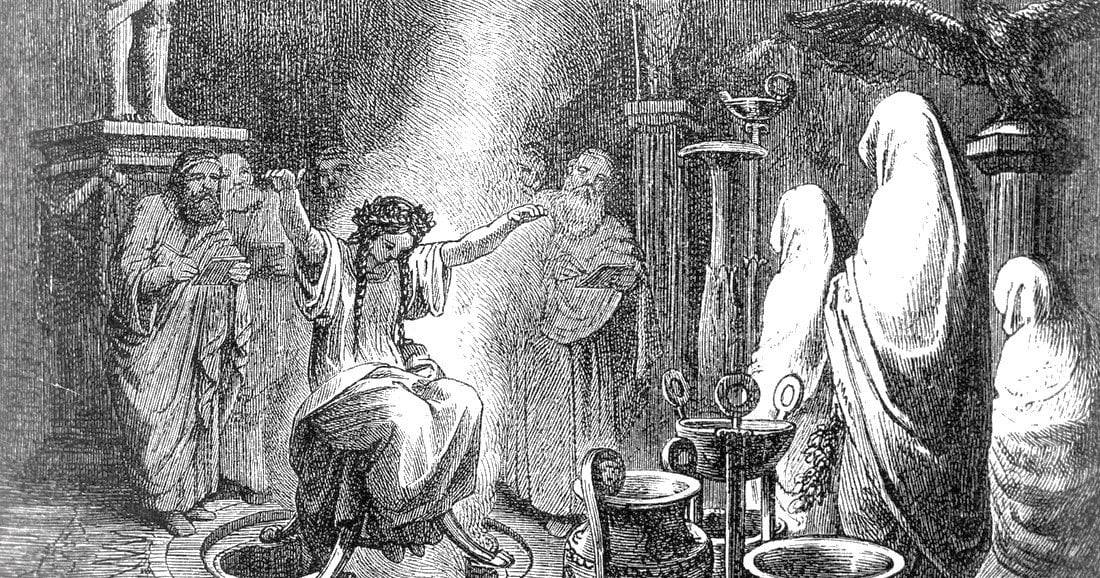 La Pythie, l'oracle du temple d'Apollon à Delphes (Grèce Antique)